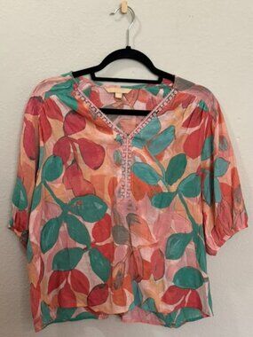 Hope & Harlow Lightweight Boho Floral Blouse Size Petite XL